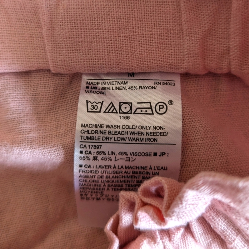 Banana Republic Pink Linen High-Waisted Shorts Size Medium M - Picture 3 of 4
